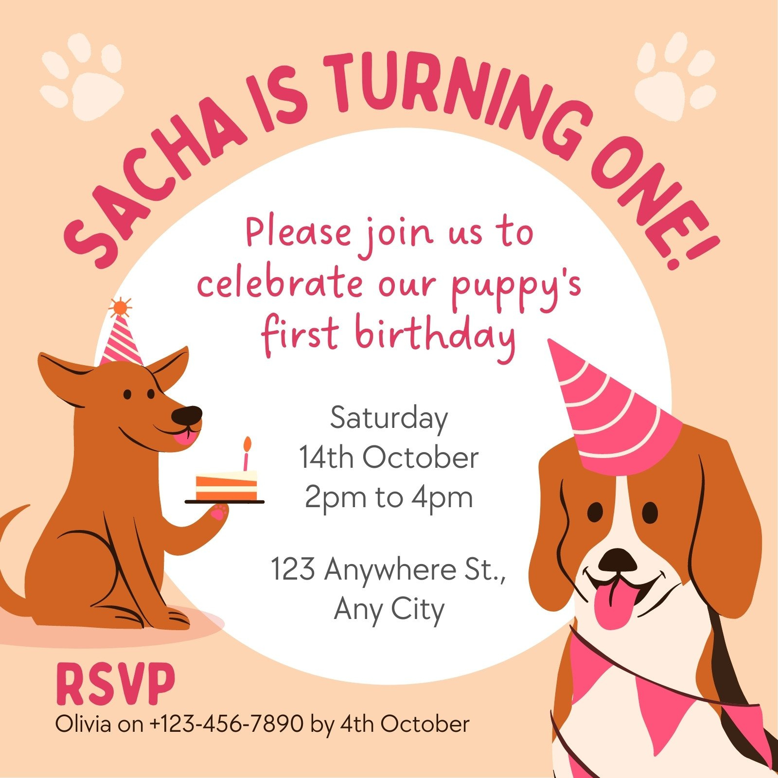 Customize 73+ Dog Birthday Invitation Templates Online - Canva in Dog Birthday Invitations Free Printable