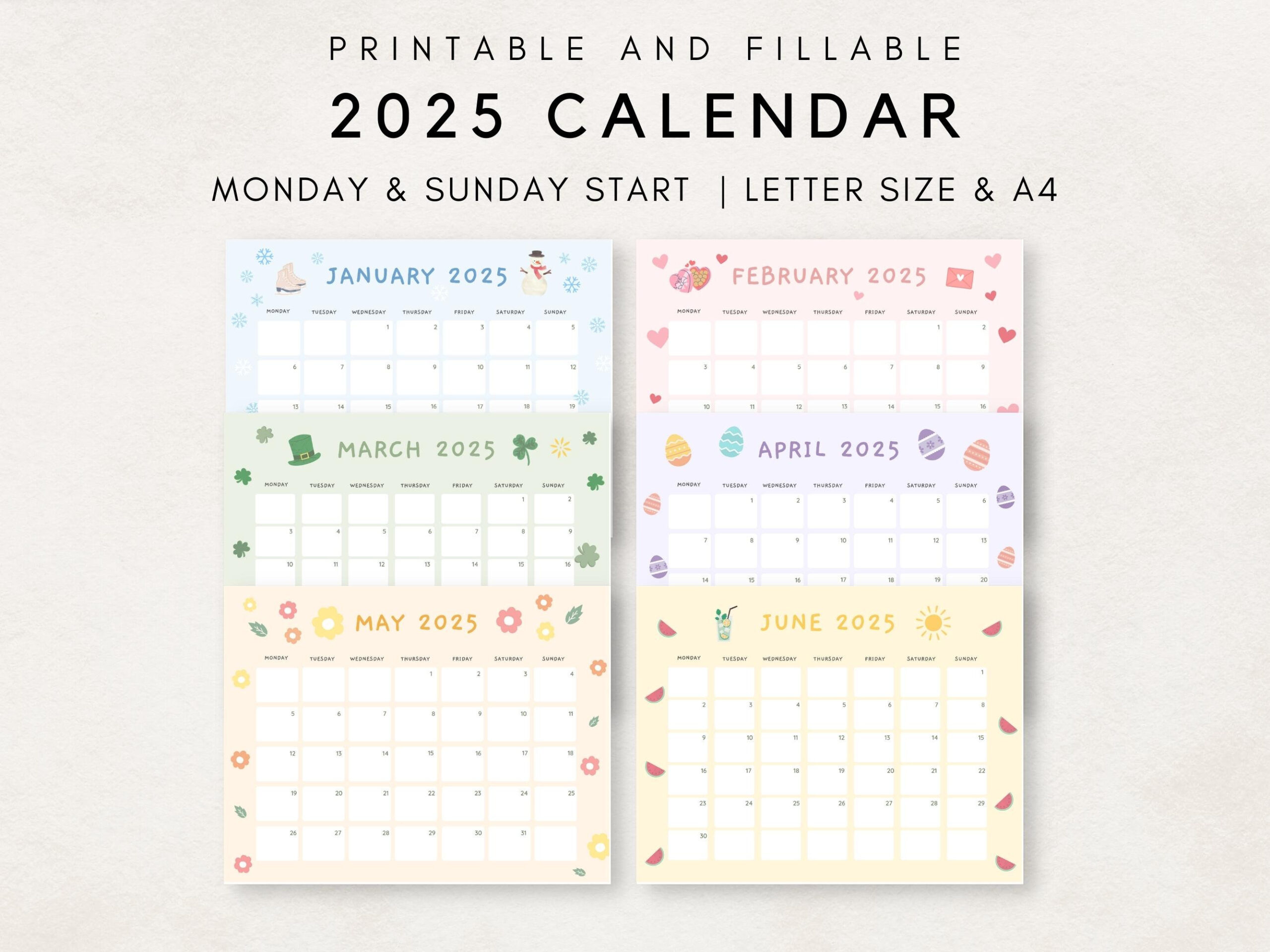 Cute 2025 Calendar Printable, Monthly Calendar 2025, 2025 Planner with regard to Free Cute Printable Planner 2025