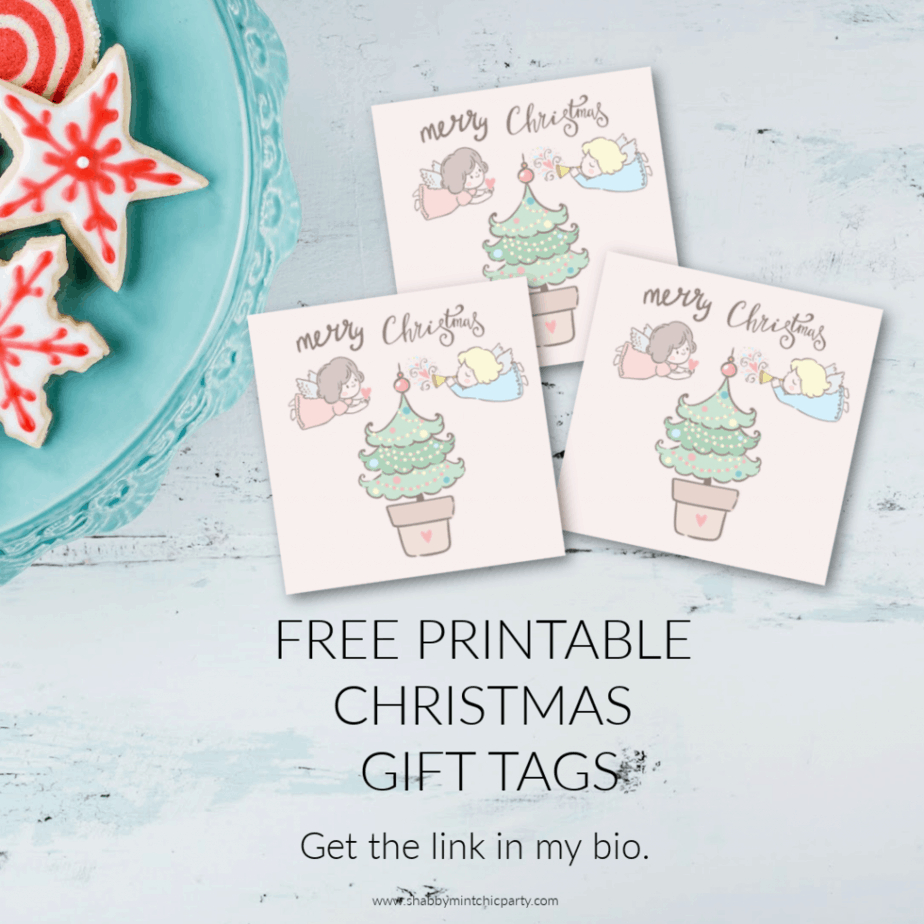 Cute Printable Angel Christmas Tags | Shabby Mint Chic Party in Free Printable Angel Gift Tags
