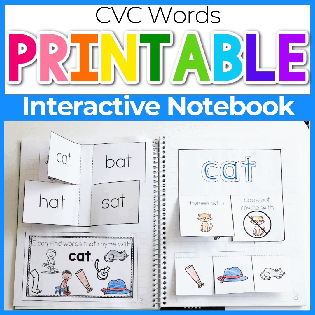 Cvc Words Interactive Notebook For Kindergarten pertaining to Free Interactive Notebook Printables