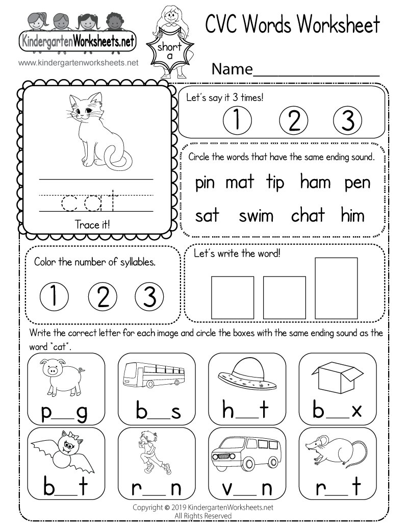 Cvc Words Worksheet - Free Printable, Digital, &amp; Pdf for Free Printable CVC Worksheets