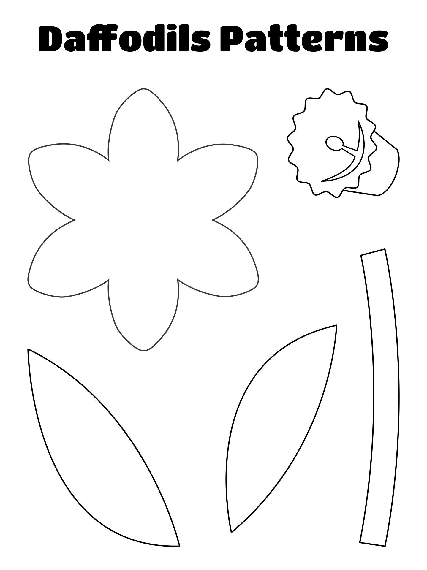 Daffodil Template Pattern - 10 Free Pdf Printables | Printablee with Free Printable Pictures Of Daffodils