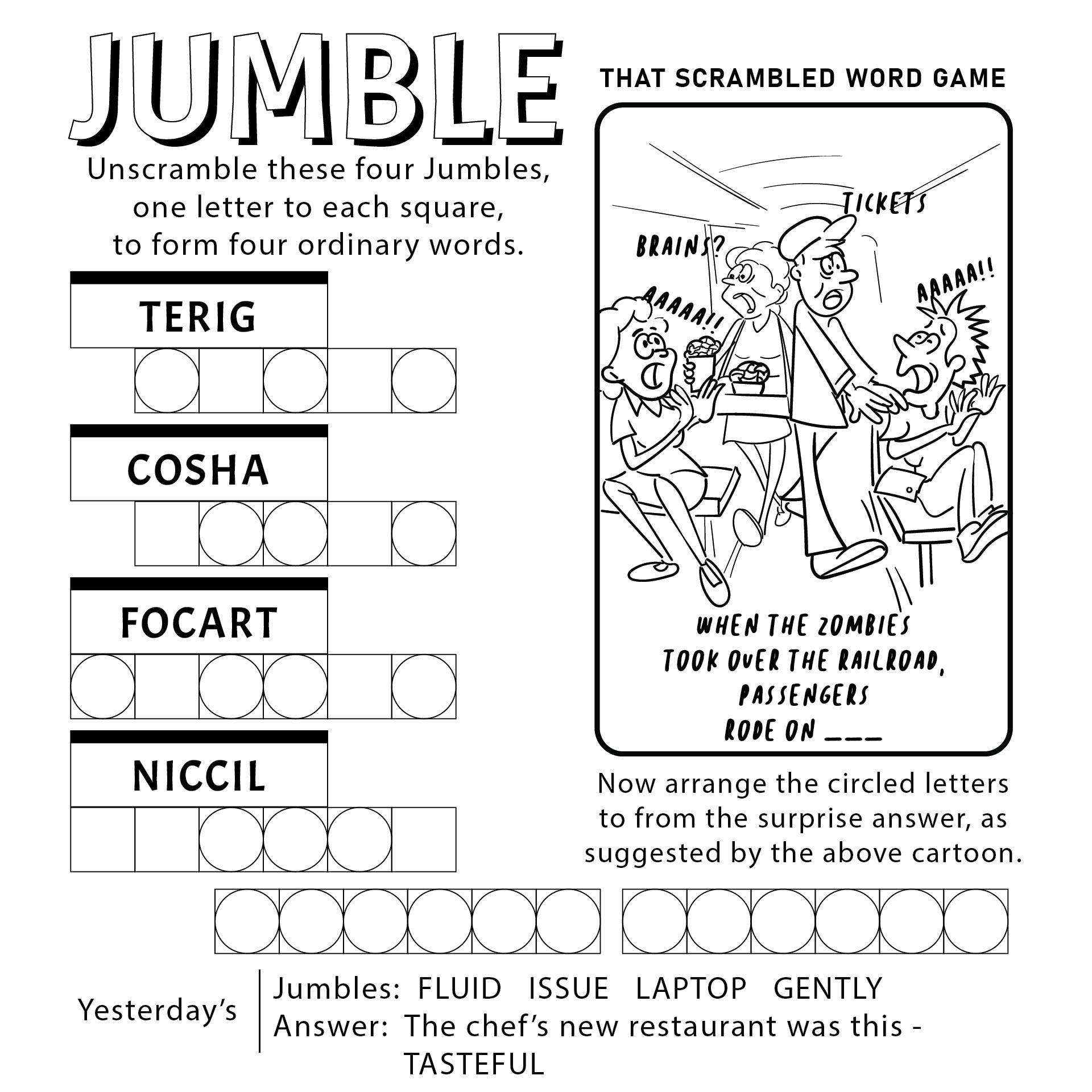 Daily Jumble Printable regarding Free Printable Jumble Word Games