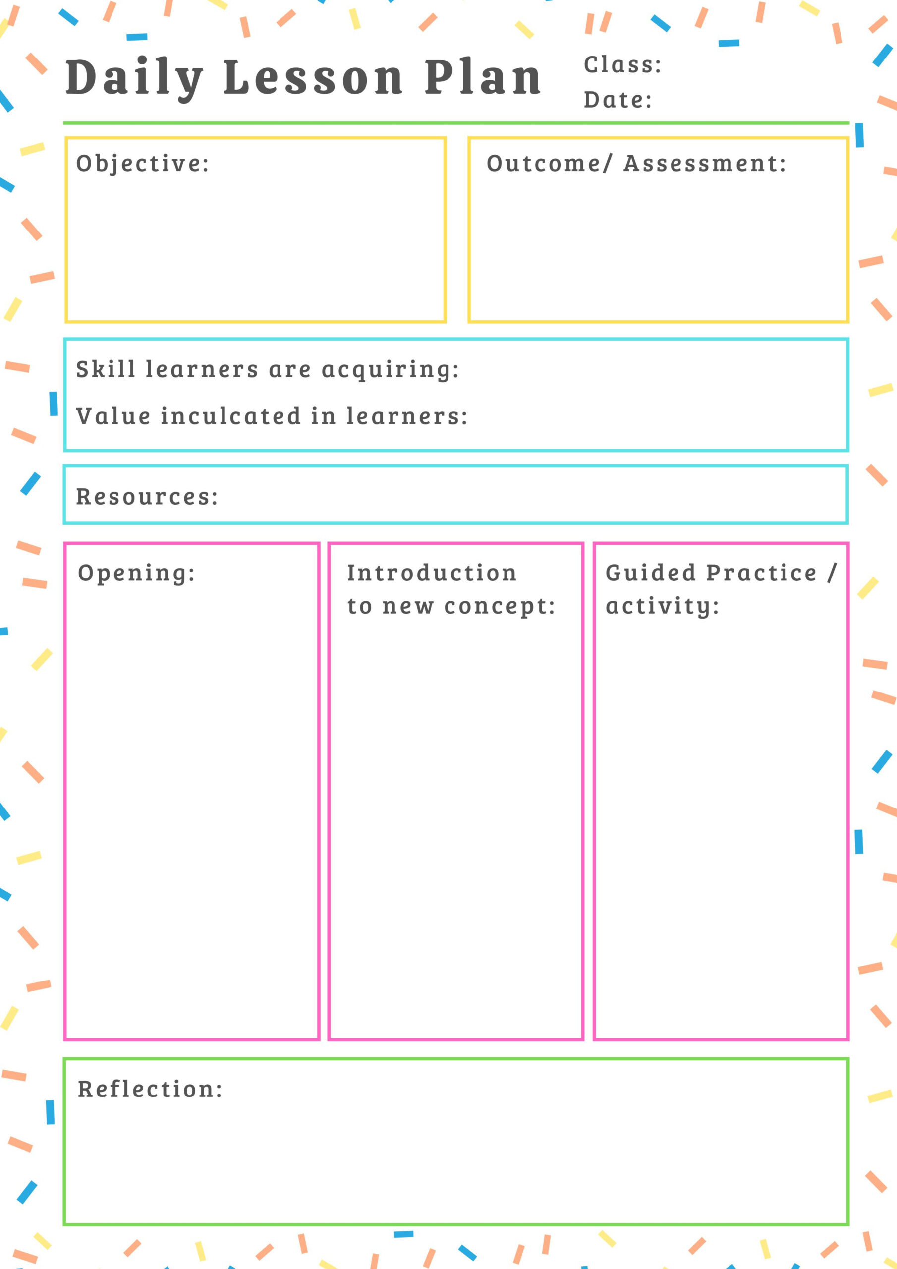 Daily Lesson Plan Template Printable | Teaching Resources within Free Printable Daily Lesson Plan Template