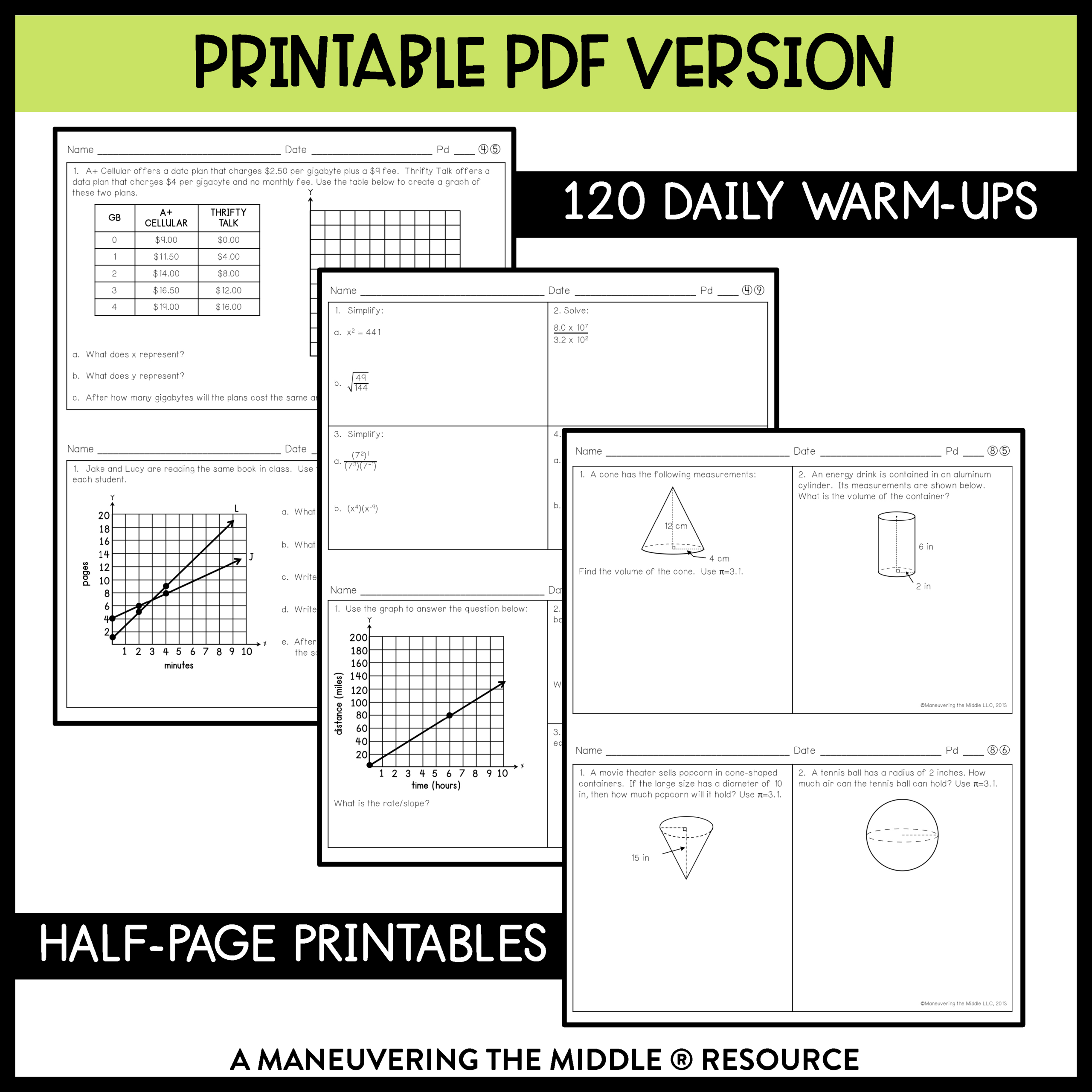 Daily Math Warm-Ups 8Th Grade Ccss with regard to Free Printable Daily Math Warm Ups