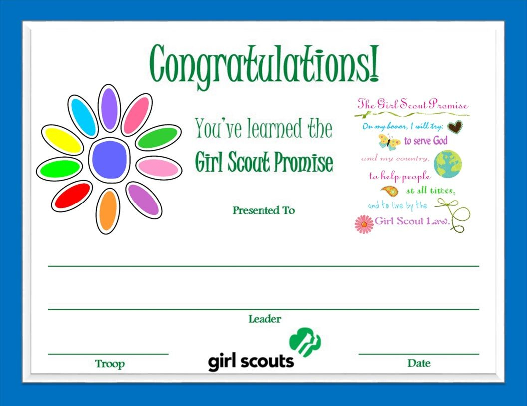 Daisy Girl Scout Promise Certificate | Daisy Girl Scouts, Daisy throughout Daisy Girl Scout Certificates Printable Free