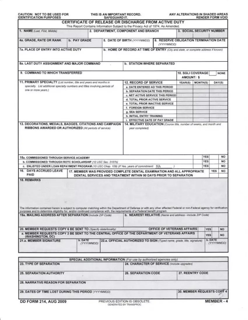 Dd 214 Fillable ≡ Fill Out Printable Pdf Forms Online pertaining to Free Printable Dd214 Form