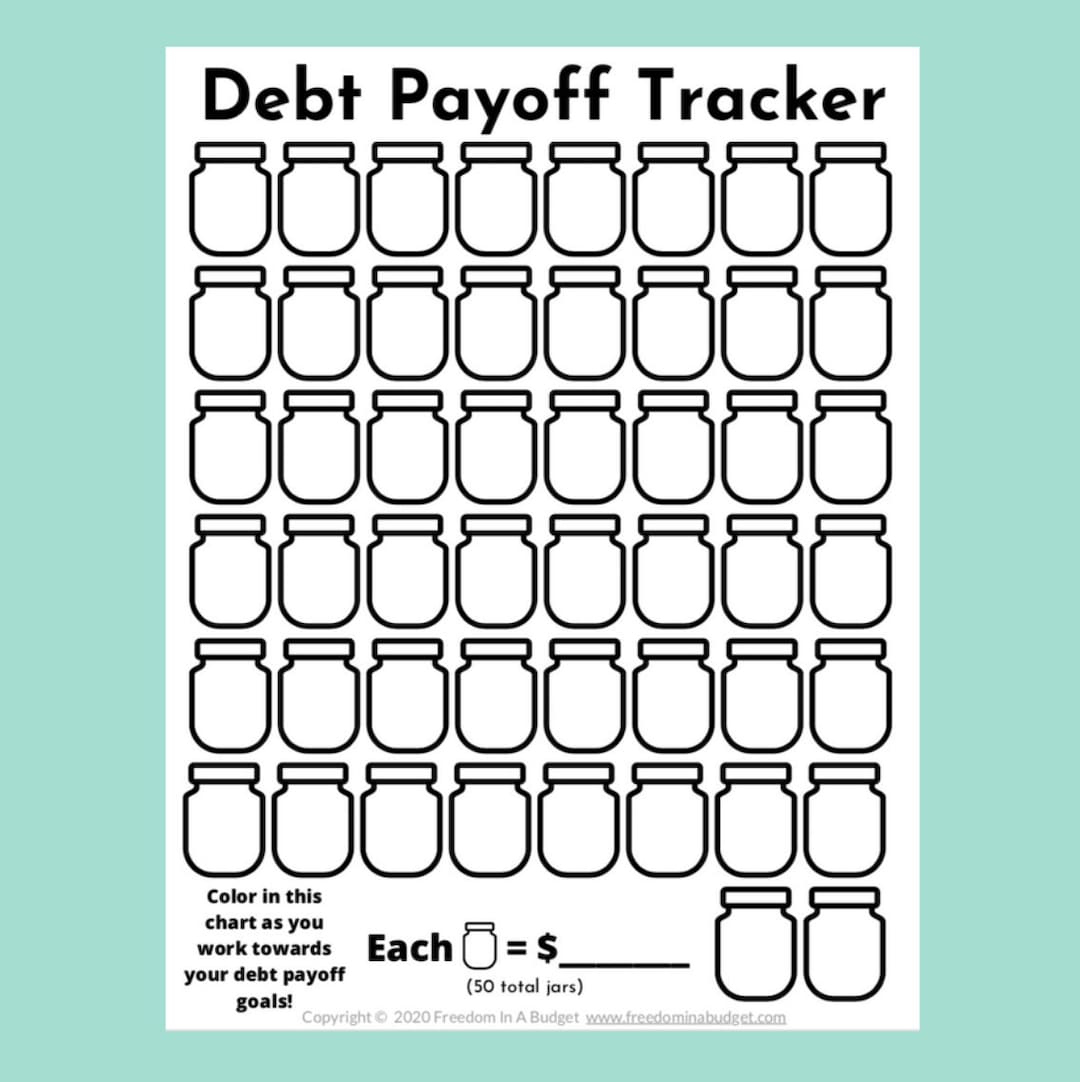 Debt Tracker Printable Debt Payoff Tracker Pdf - Etsy.de regarding Free Printable Debt Free Charts