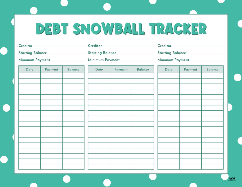 Debt Trackers &amp;amp; Debt Snowball Worksheets - 35 Pages | Printabulls regarding Debt Snowball Worksheet Free Printable