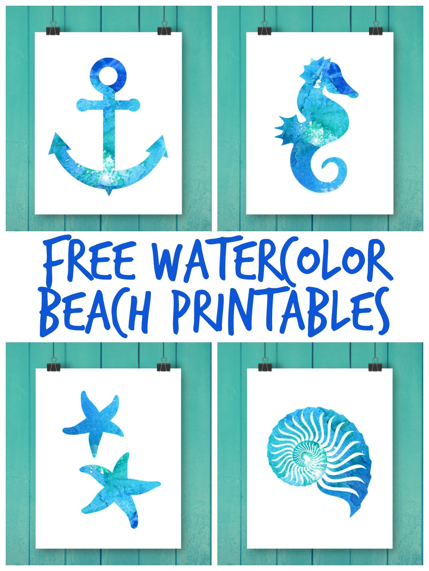 Decorate Your Home With These Beautiful Beach Watercolor pertaining to Free Coastal Printables