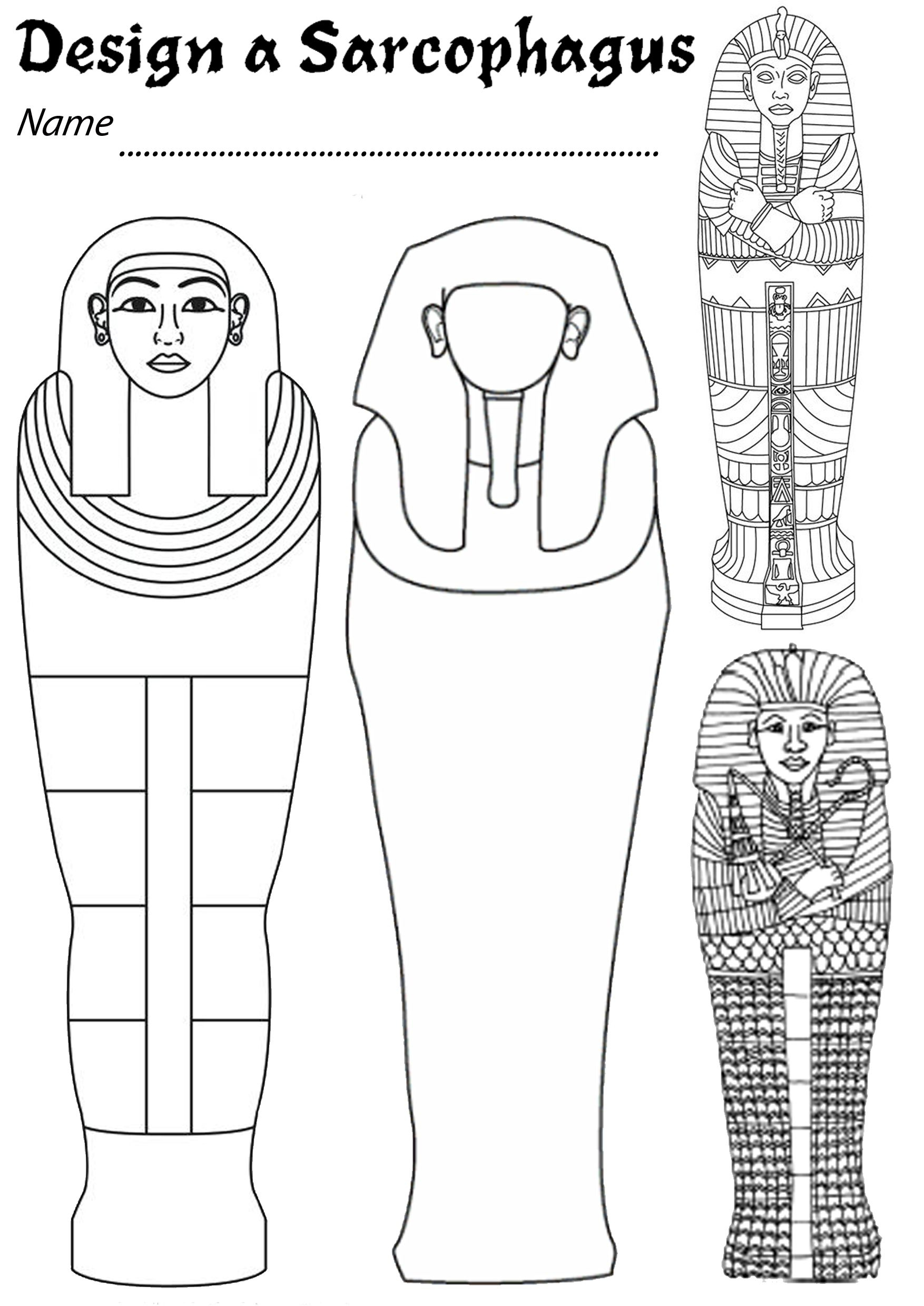 Design A Sarcophagus - Ancient Egypt Crafts with Free Printable Sarcophagus