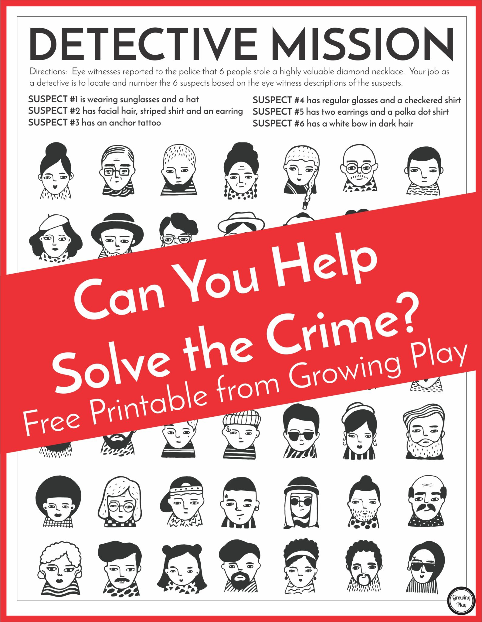 Detective Puzzle For Kids - Free Printable - Growing Play intended for Free Printable Detective Games