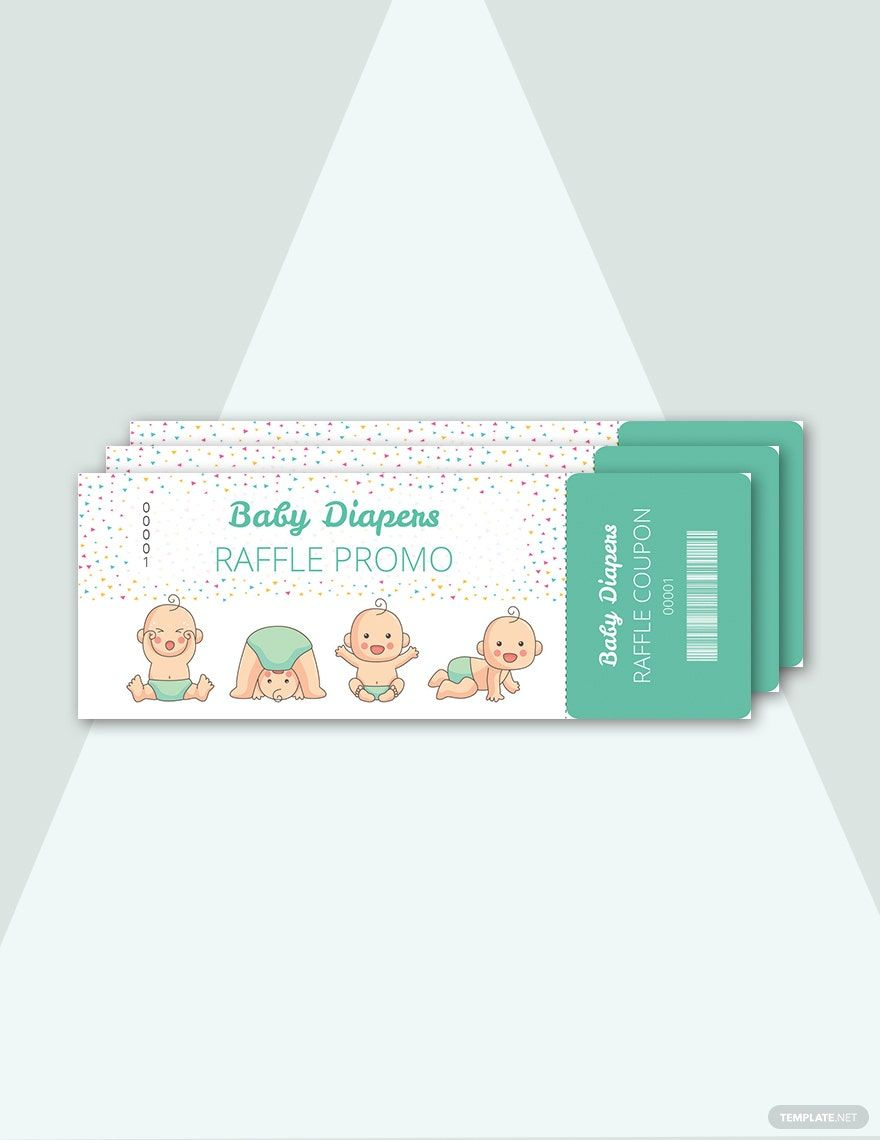 Diapers Raffle Ticket Template In Psd, Word, Illustrator, Indesign with regard to Free Printable Coupons for Baby Diapers