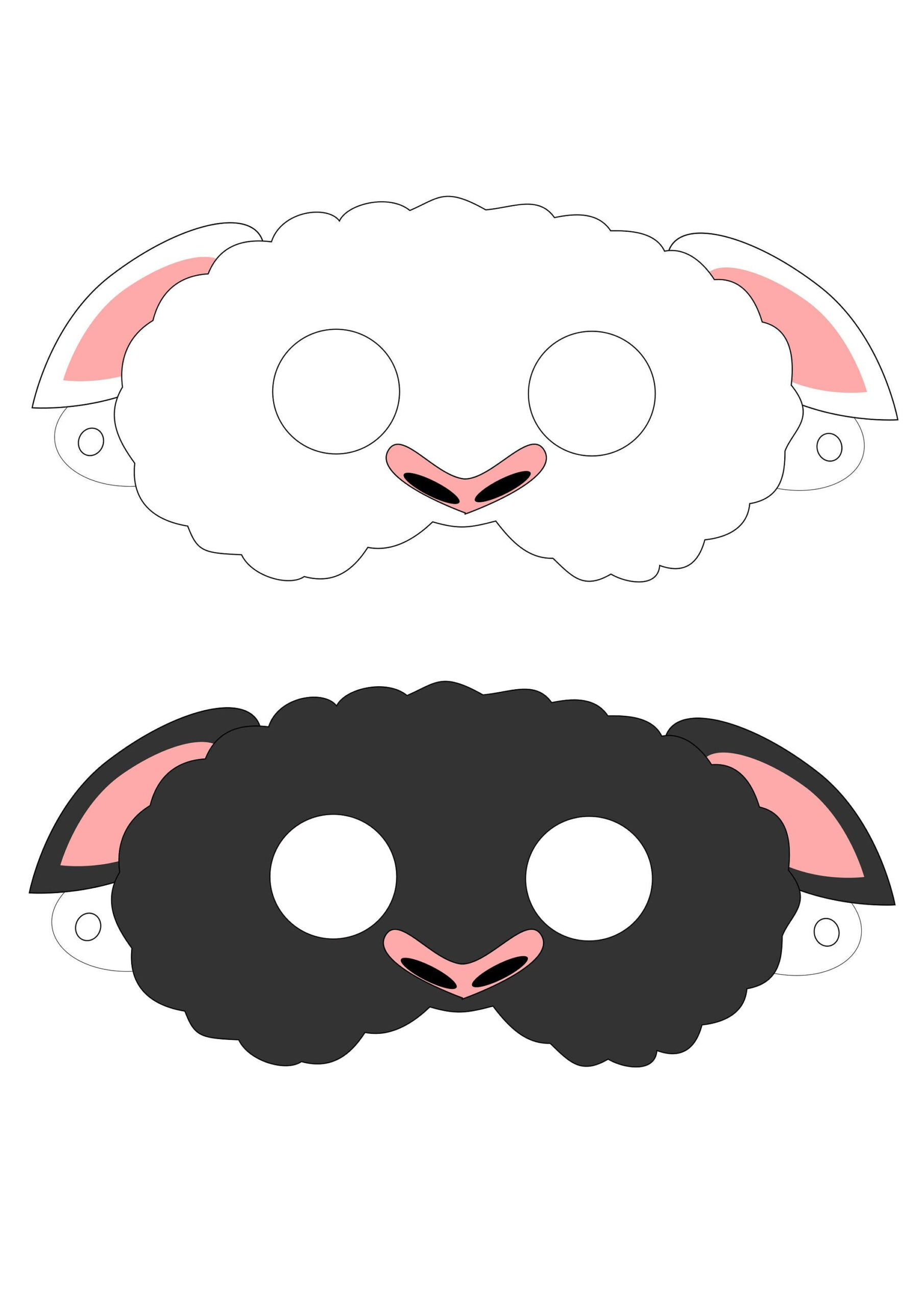 Digital Download: Black Sheep/White Sheep Printable Masks/ Bo Peep with regard to Free Printable Sheep Mask