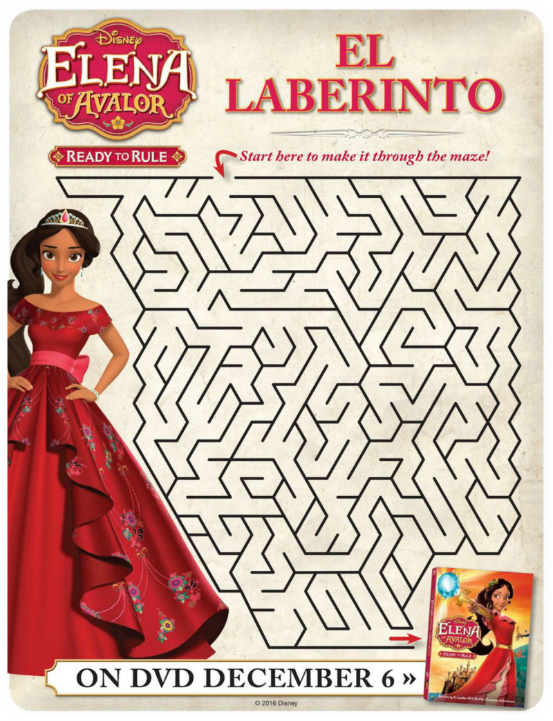 Disney Elena Of Avalor Free Printable Maze - Mama Likes This intended for Elena Of Avalor Free Printables