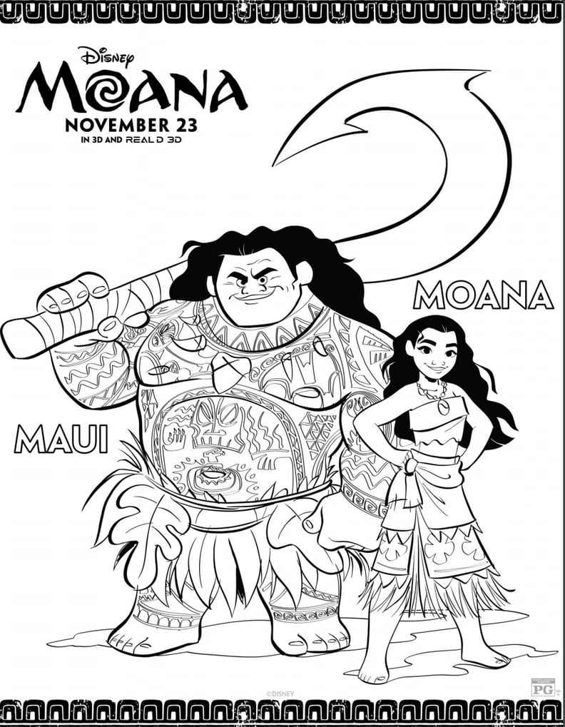 Disney&amp;#039;S Printable Moana And Maui Coloring Pages | Popsugar Family regarding Moana Coloring Pages Free Printable