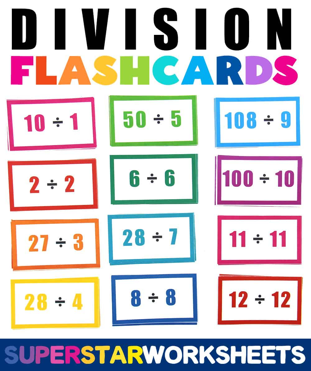 Division Flashcards - Superstar Worksheets within Free Printable Division Flash Cards