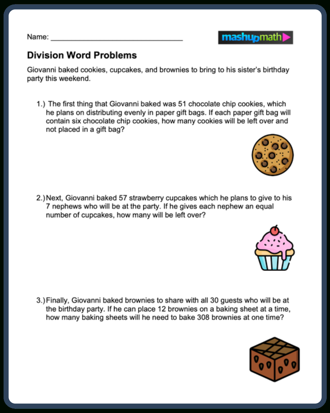 Division Word Problems—Free Worksheets For Grades 3-5 — Mashup Math inside Free Printable Division Word Problems Worksheets for Grade 3