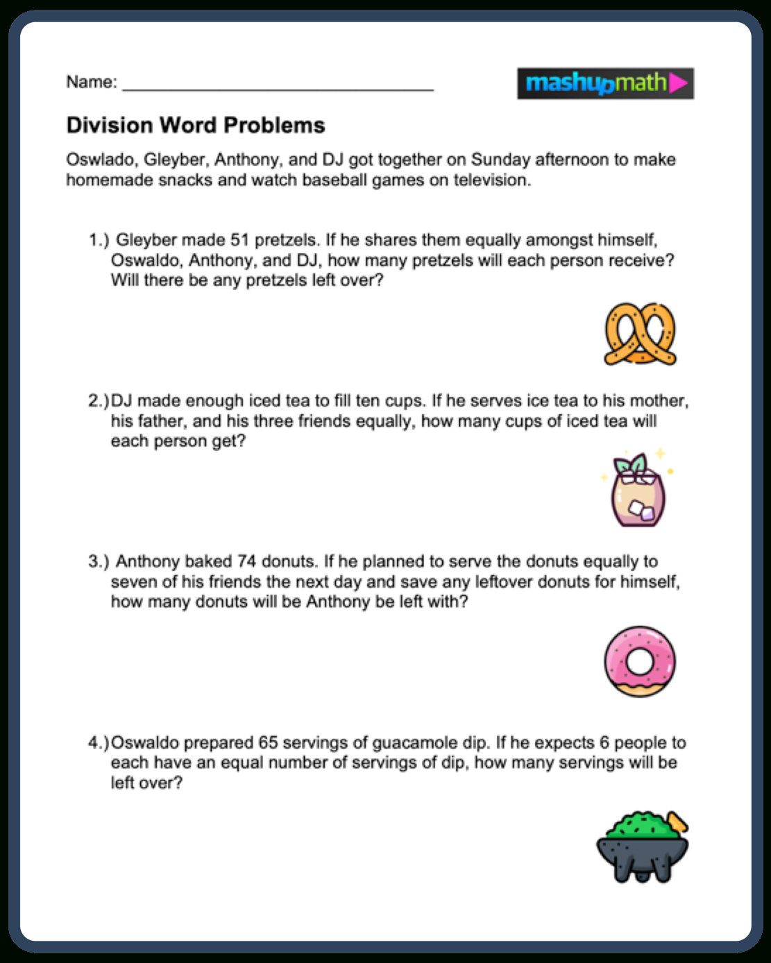 Division Word Problems—Free Worksheets For Grades 3-5 — Mashup Math with Free Printable Division Word Problems Worksheets For Grade 3