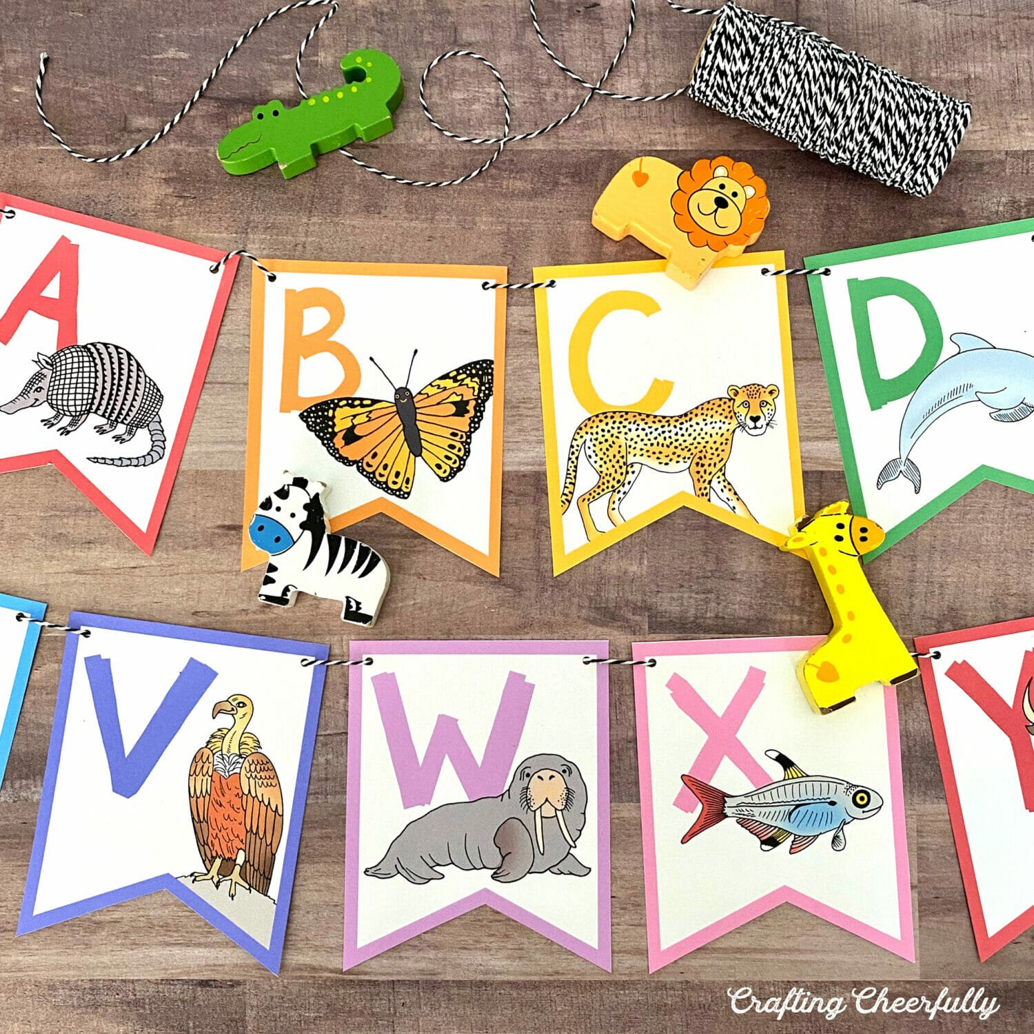 Diy Abc Animal Banner - Printable Pennantscrafting Cheerfully within Free Printable Abc Banner