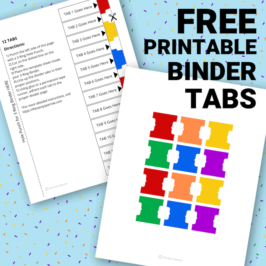 Diy Binder Divider Tabs - Grab The Free Printable Template Now inside Free Printable Tabs For Binders