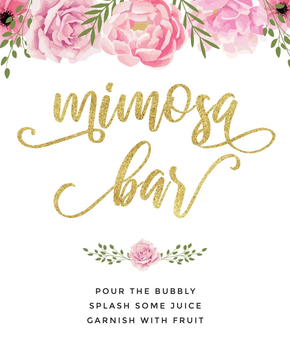 Diy Mimosa Bar Setup And Recipe Ideas intended for Free Mimosa Bar Printable
