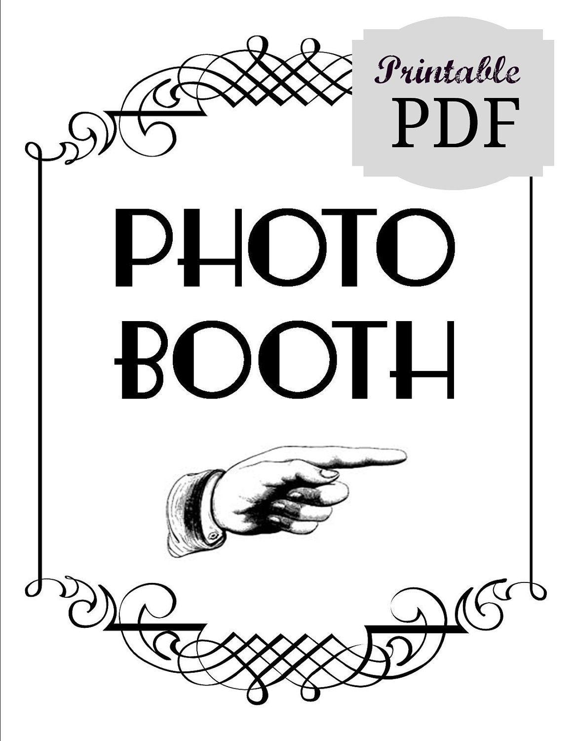 Diy Printable Pdf Photo Booth Sign. Photo Booth Prop. Photobooth throughout Free Printable Photo Booth Sign