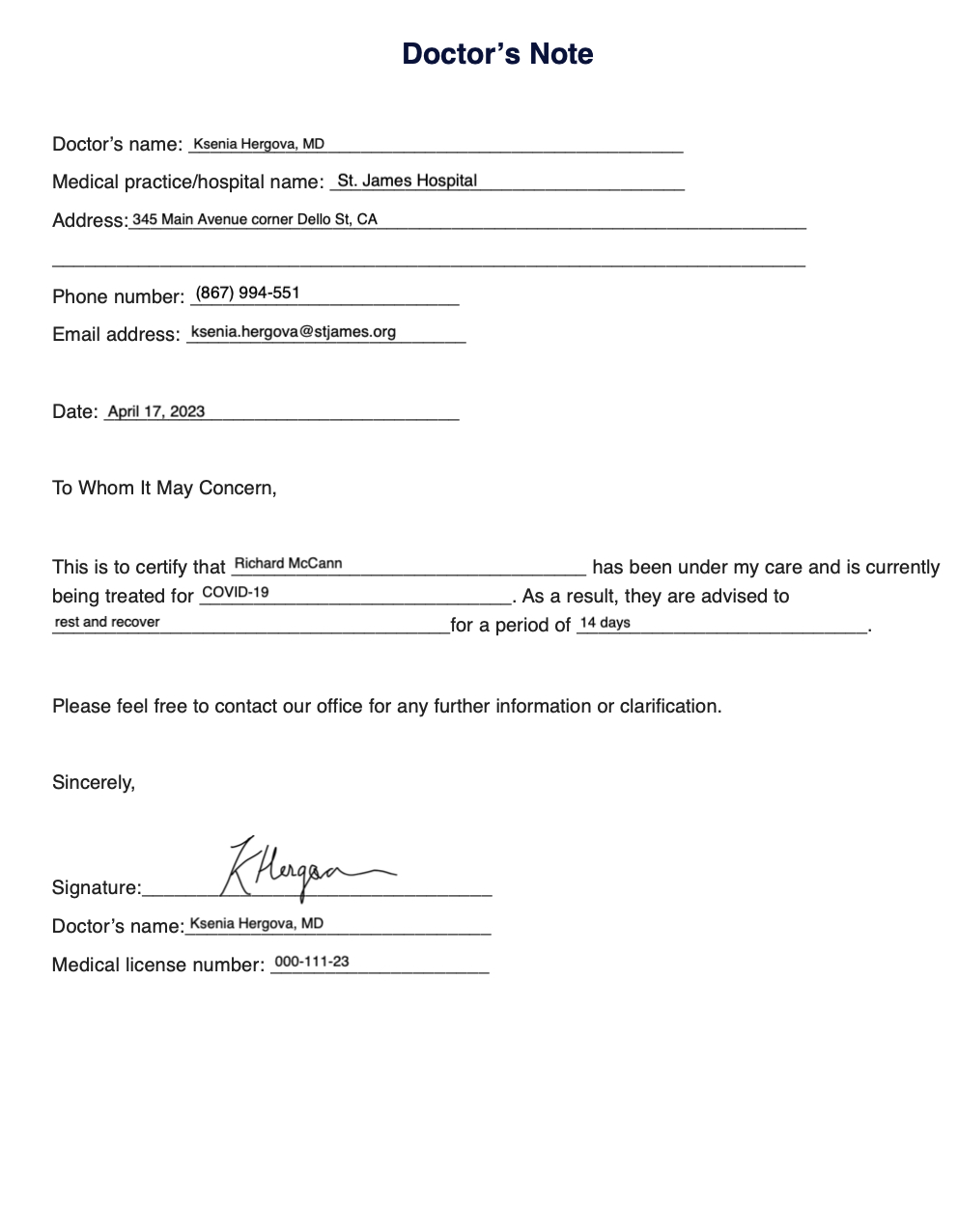 Doctor&amp;#039;S Note Template &amp;amp; Example | Free Pdf Download in Free Printable Doctors Notes Templates