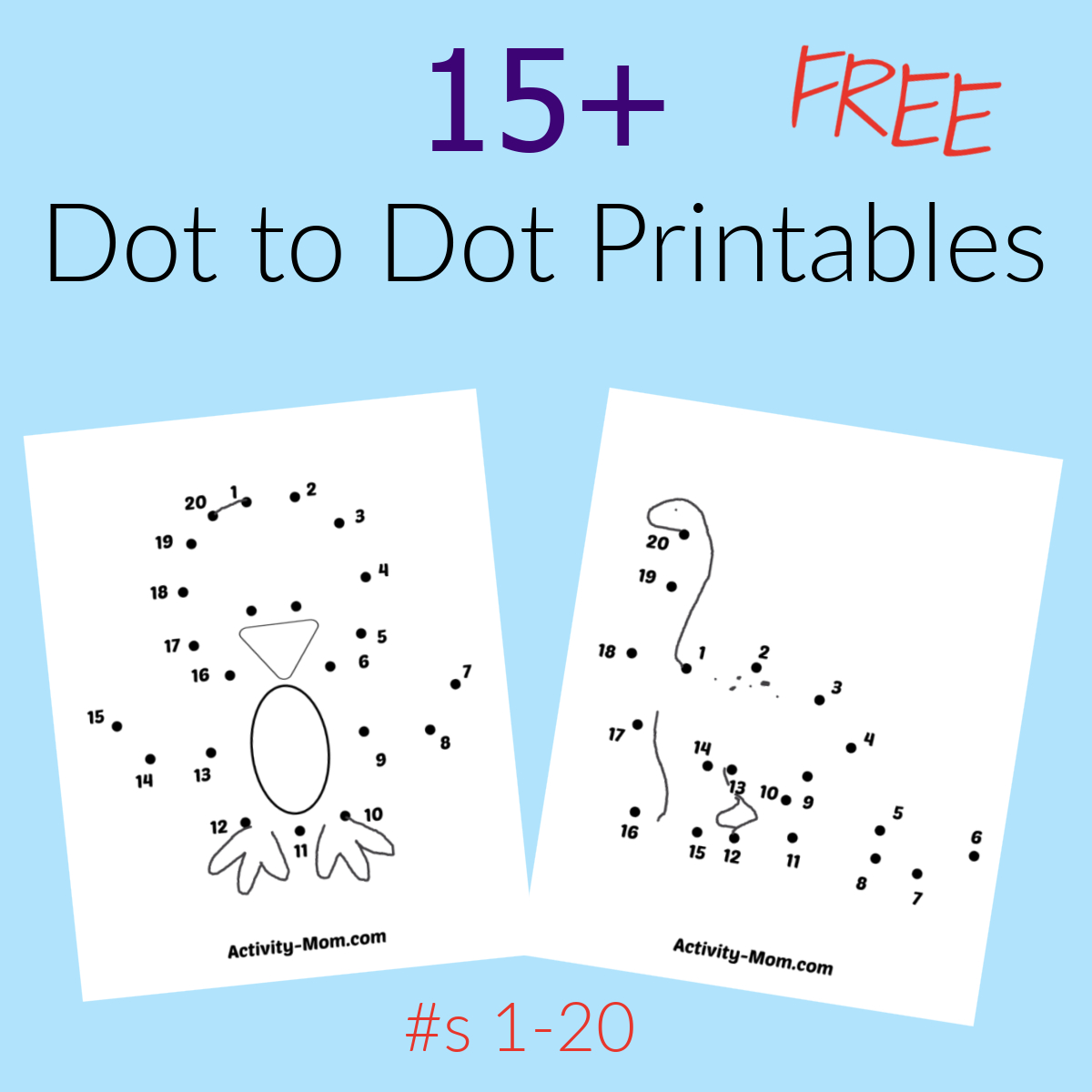 Dot To Dot Worksheets Numbers 1 To 20 (Free Printable) - The pertaining to Free Printable Connect The Dots