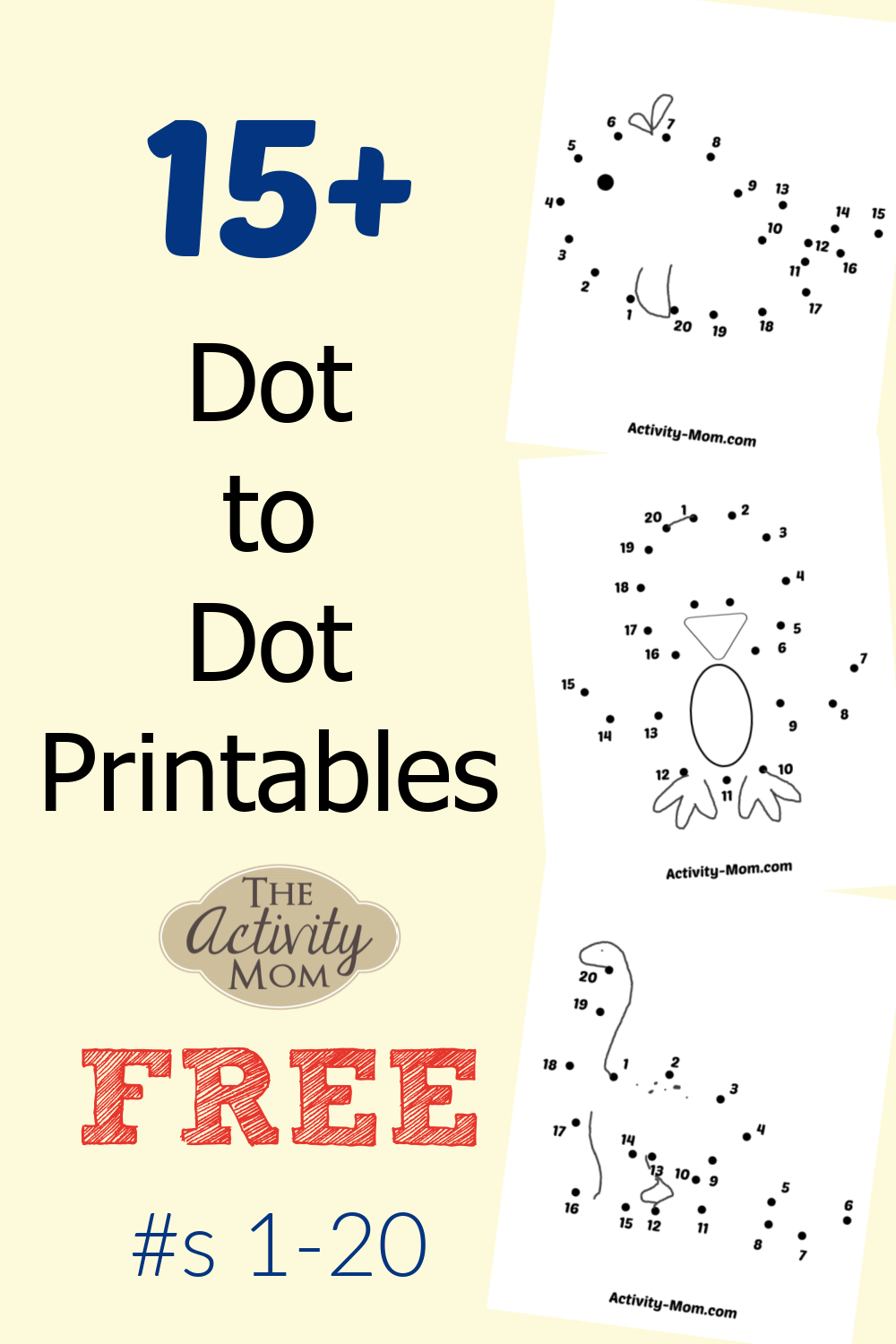 Dot To Dot Worksheets Numbers 1 To 20 (Free Printable) - The pertaining to Free Printable Dot to Dot Easy