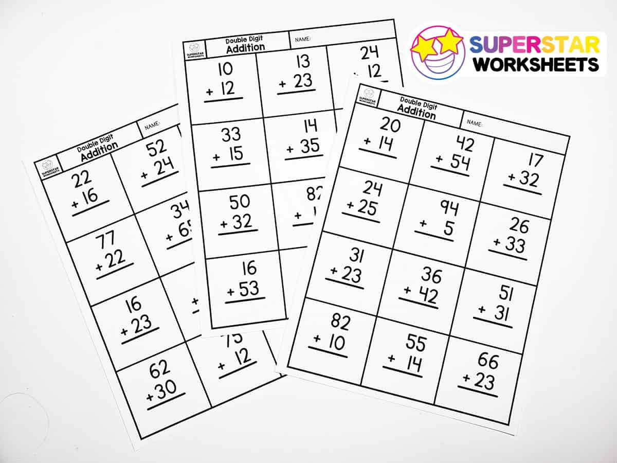 Double Digit Addition Without Regrouping - Superstar Worksheets with Free Printable Double Digit Addition And Subtraction Worksheets