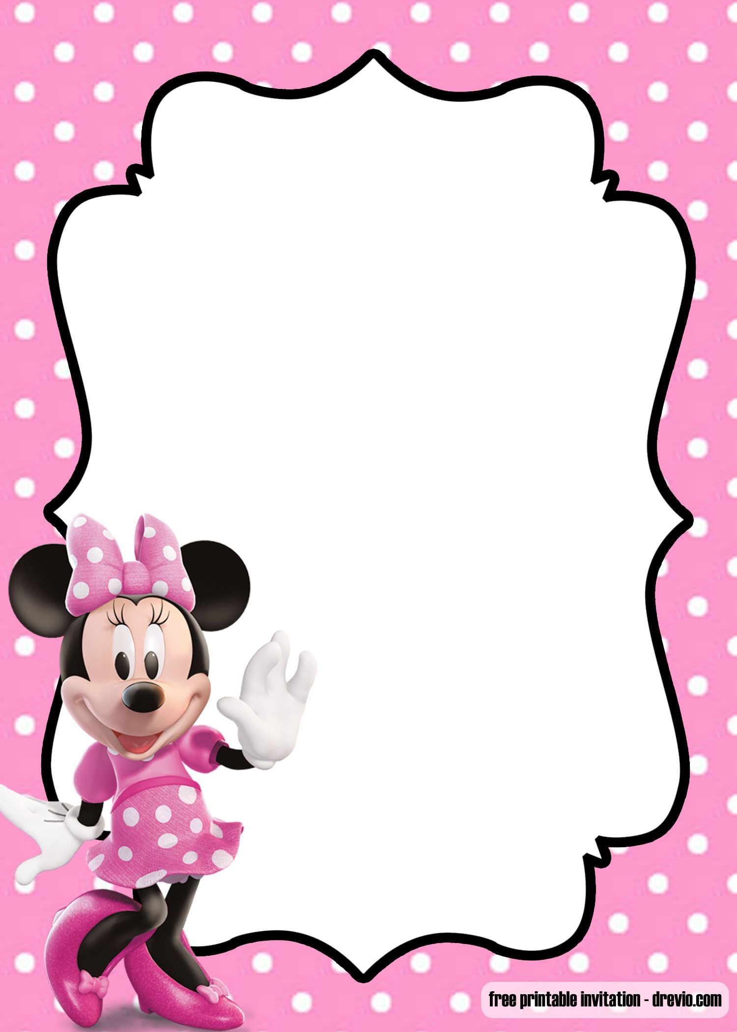 Download Free Minnie Mouse Kids Polkadot Invitation Templates for Free Minnie Mouse Printable Templates