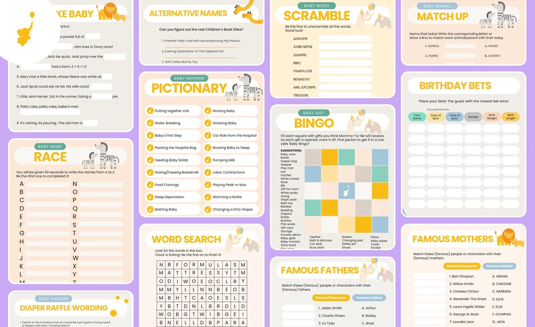 Download Free Printable Baby Shower Games - Webbabyshower in Free Printable Baby Shower Games For Twins