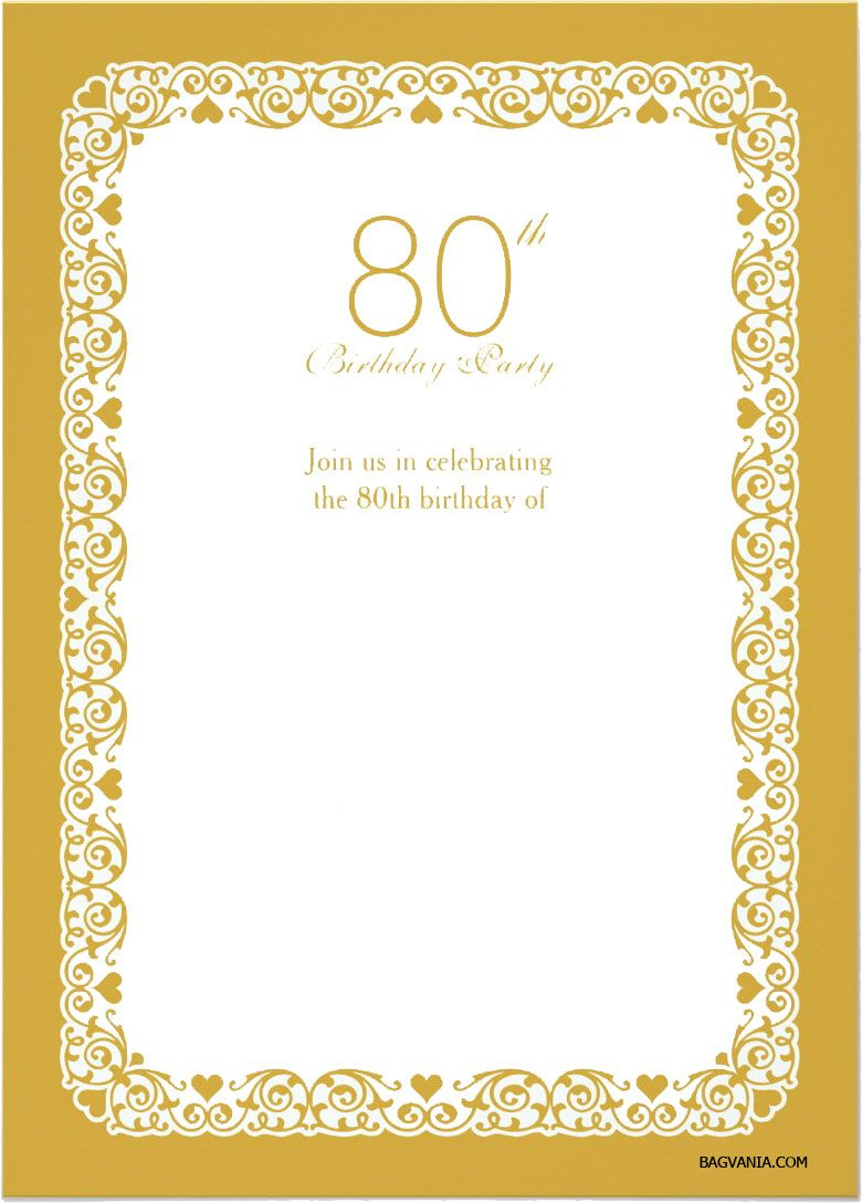 Download Now Free Printable 80 Birthday Invitations Templates throughout Free Printable 80S Birthday Party Invitations