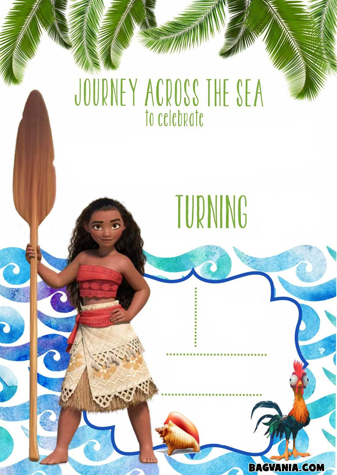 Download Now Free Printable Moana Birthday Invitation Templates with regard to Free Printable Moana Invitations