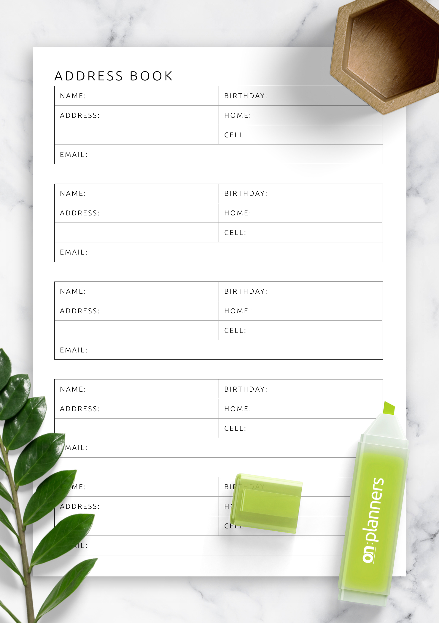 Download Printable Address Book Template Pdf with Free Printable Blank Address Book Pages