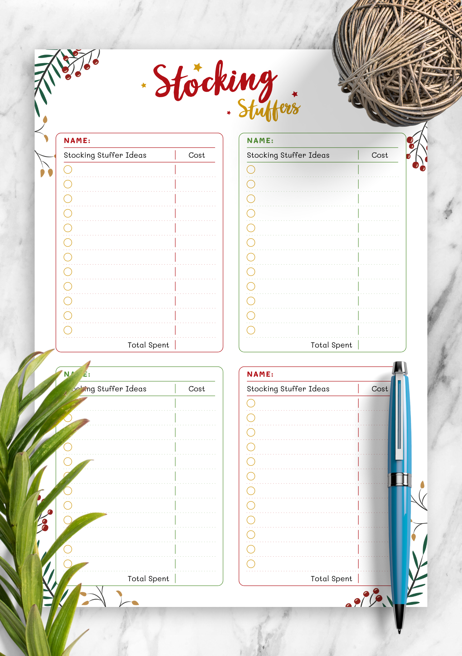 Download Printable Christmas Style - Stocking Stuffers Pdf pertaining to Free Printable Stocking Stuffers