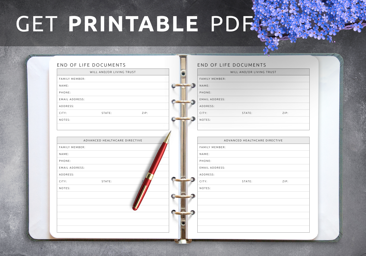 Download Printable End Of Life Documents Pdf inside Free Printable Documents