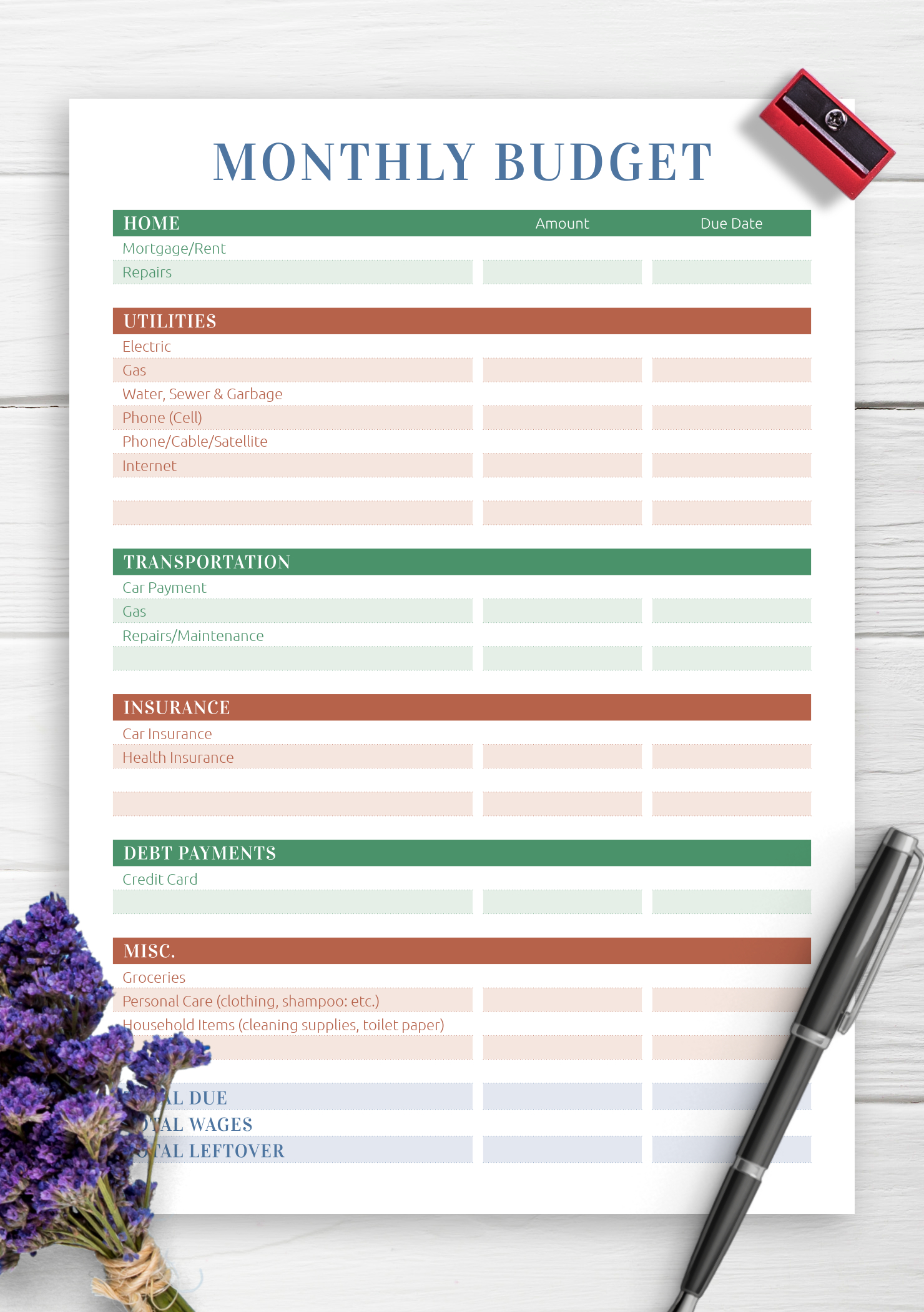 Download Printable Monthly Household Budget Pdf pertaining to Free Printable Monthly Household Budget Sheet