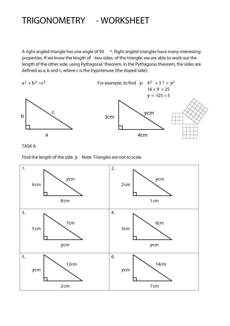 Download Pythagorean Theorem 38 | Pythagorean Theorem Worksheet pertaining to Free Printable Pythagorean Theorem Worksheets