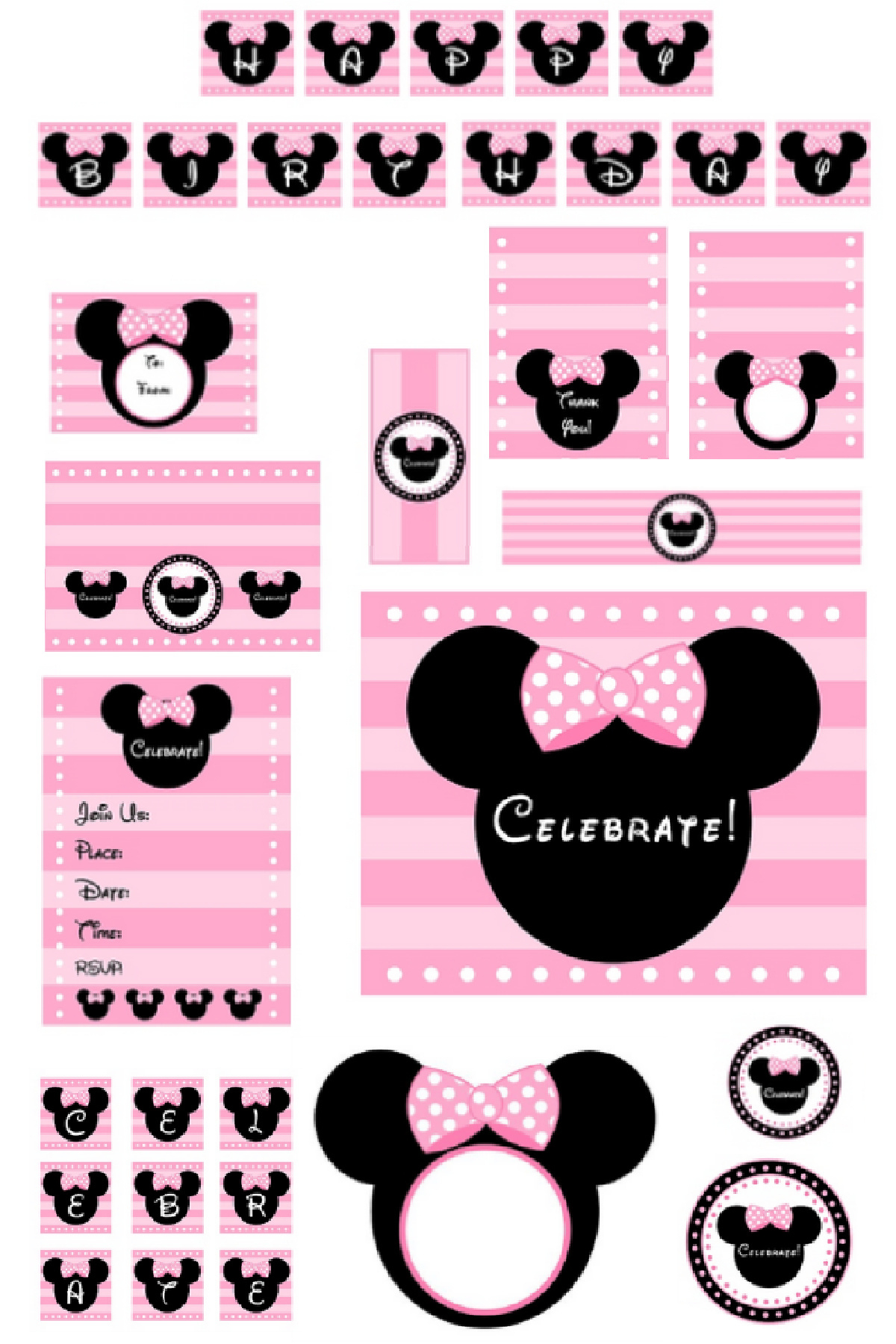 Download These Free Pink Minnie Mouse Party Printables! | Catch My in Free Minnie Mouse Printable Templates