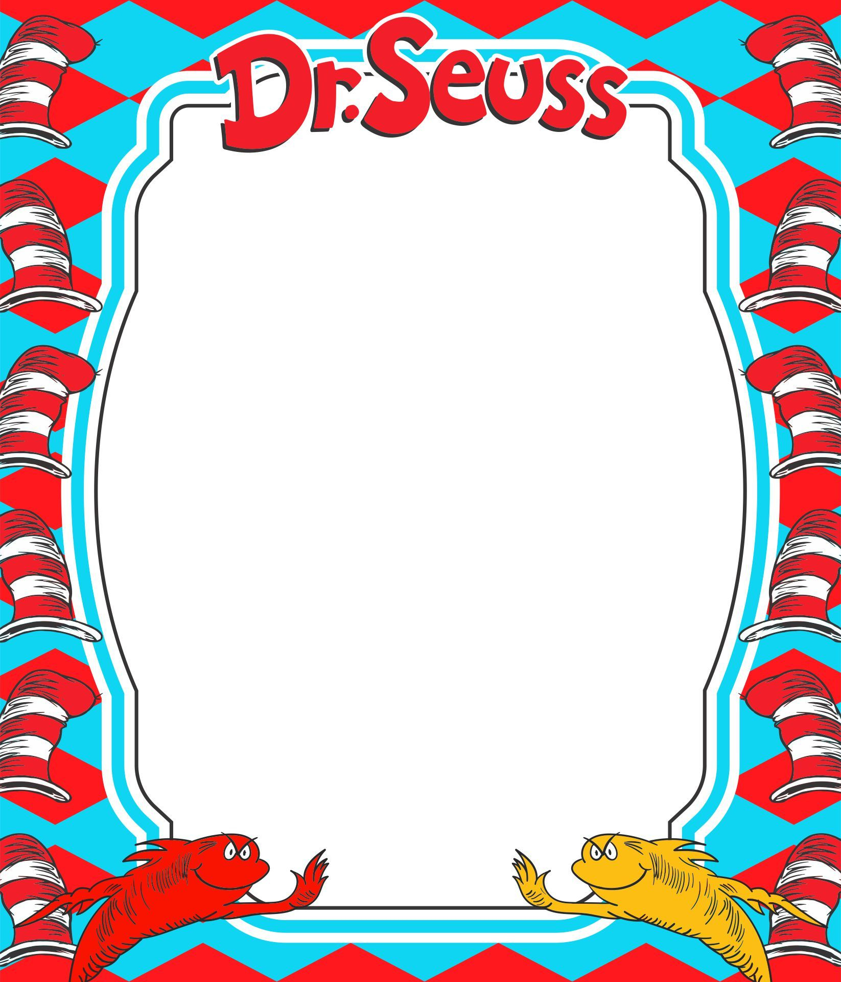 Dr. Seuss Border Paper - 5 Free Pdf Printables | Printablee | Dr in Dr Seuss Free Printable Templates