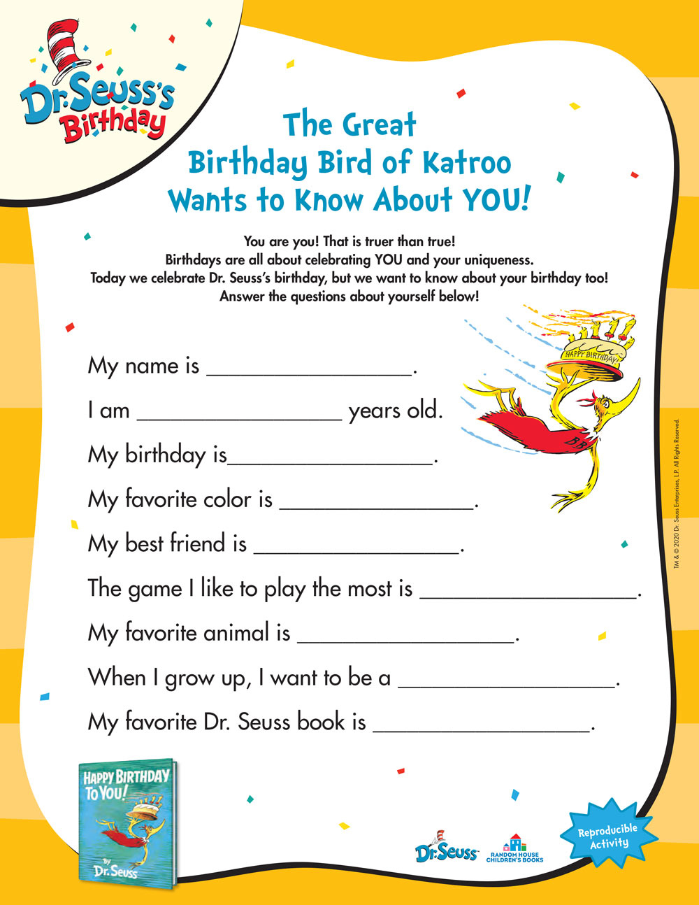 Dr. Seuss Printables And Activities | Brightly with regard to Dr Seuss Free Printables