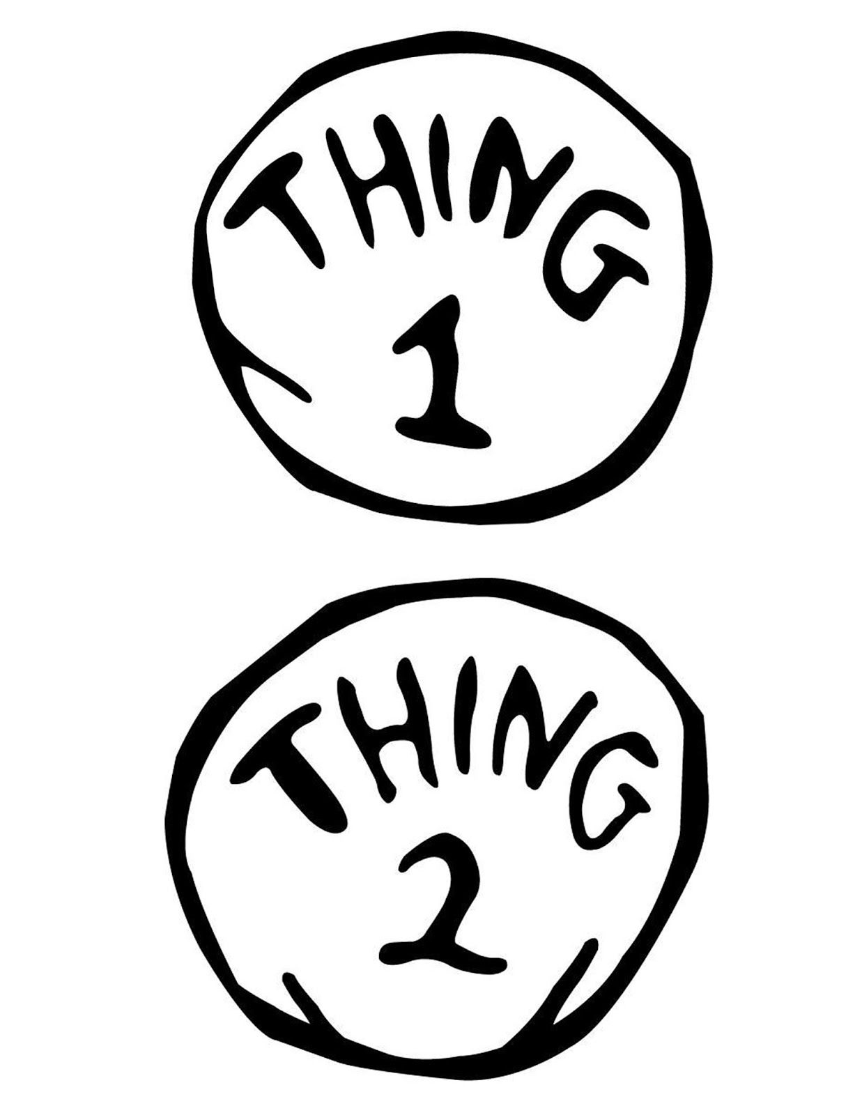 Dr. Seuss Themed Party Ideas with Thing 1 and Thing 2 Free Printable Template