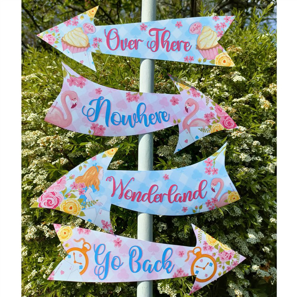 Dreamy Alice In Wonderland Party Signs inside Alice In Wonderland Signs Free Printable