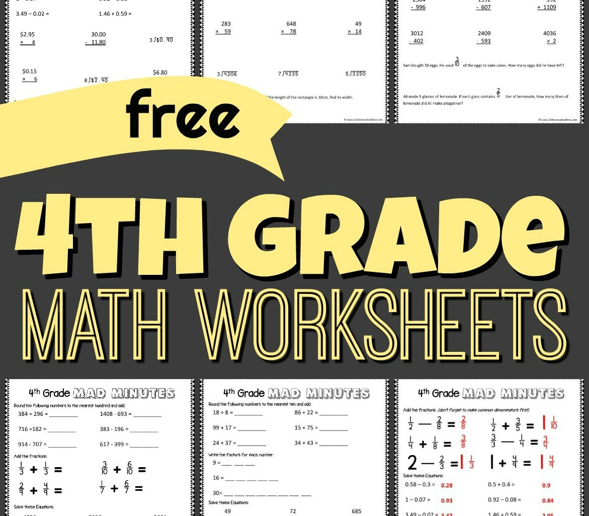 ✏️ Free Printable 4Th Grade Math Worksheets Pdf with Free Printable Fun Math Worksheets For 4Th Grade