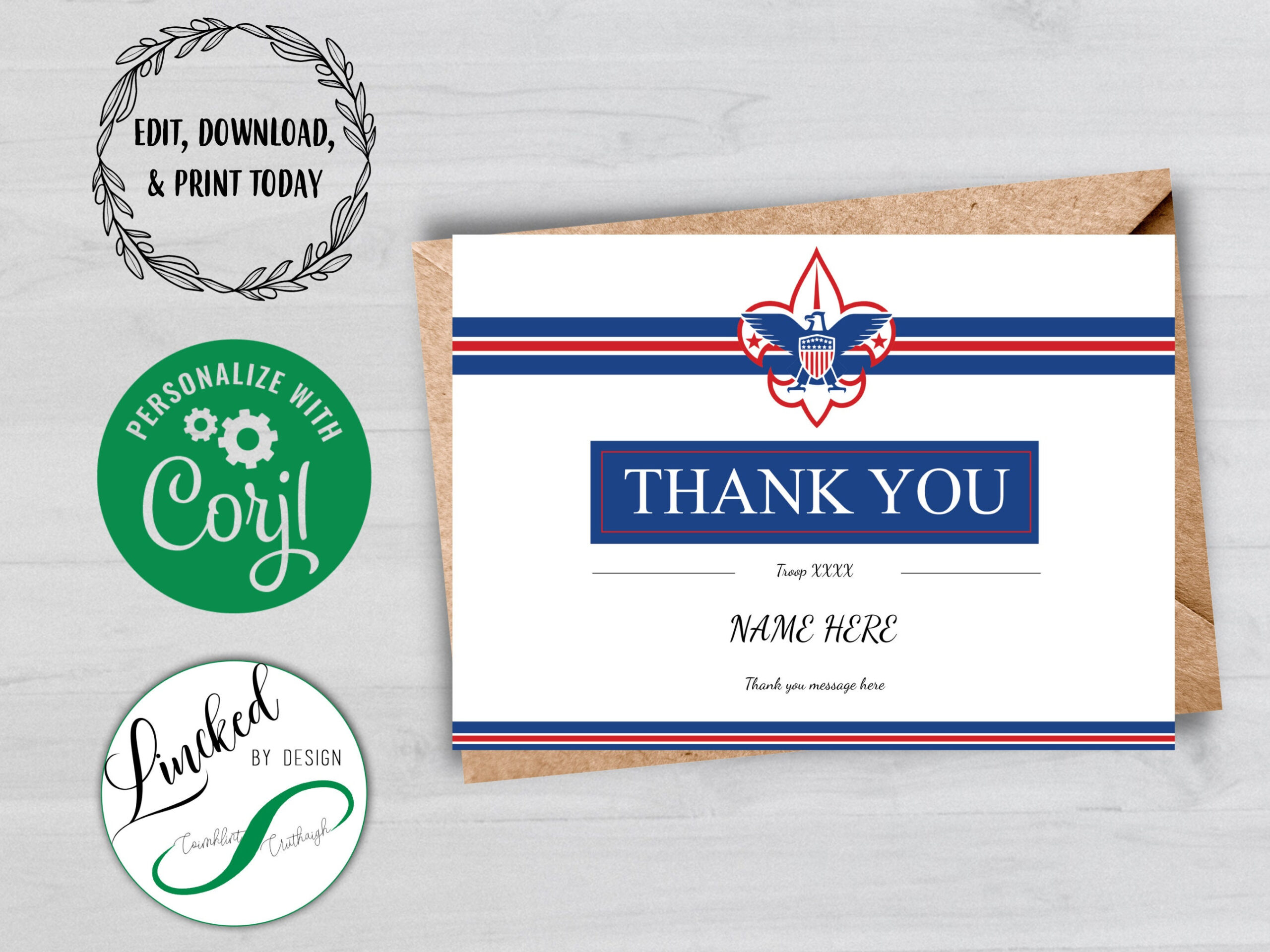 Eagle Scout Thank You - Etsy with Free Printable Eagle Scout Thank You Cards