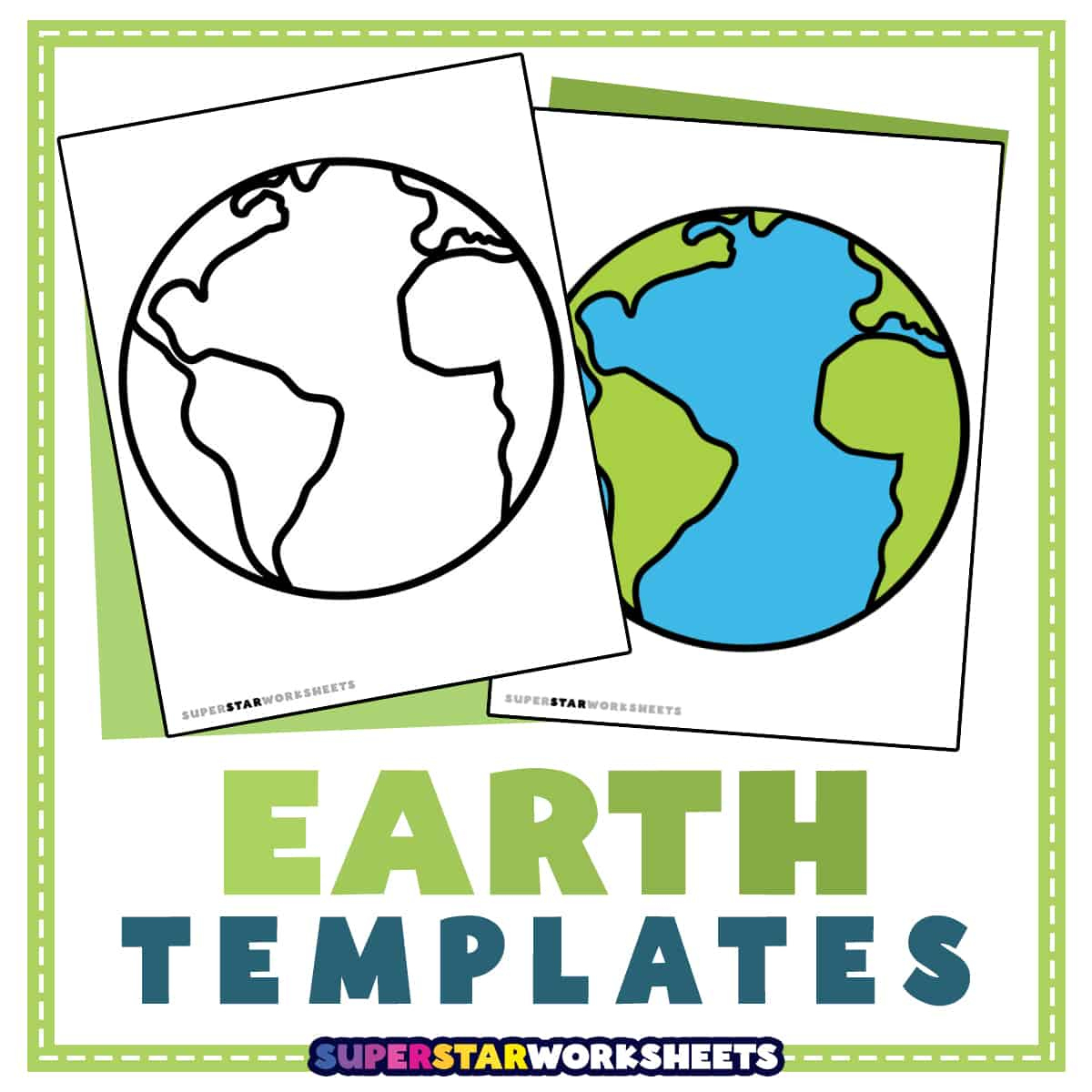 Earth Template - Superstar Worksheets within Free Printable Earth Pictures