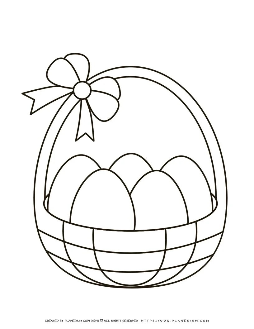 Easter Basket Coloring Page | Planerium with Free Printable Coloring Pages Easter Basket