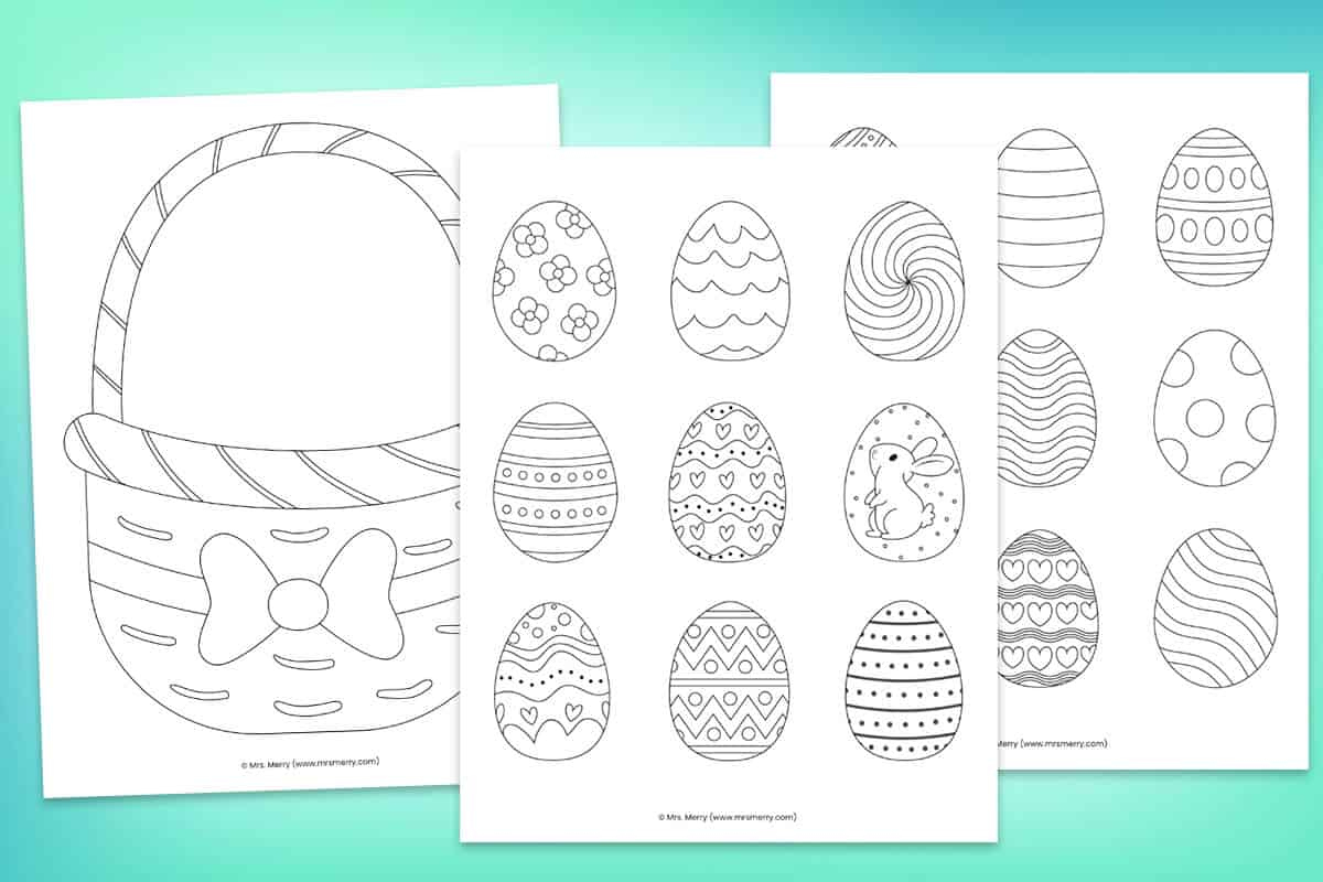 Easter Eggs Coloring Pages Free Printable | Mrs. Merry inside Free Printable Easter Stuff